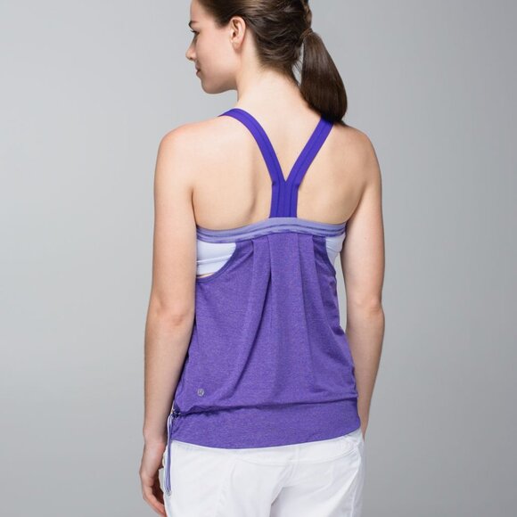 Lululemon Rest Less Tank 8 Heathered Wee Stripe Bruised Berry Purple - Picture 2 of 13
